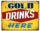 Cold Drinks Vintage Sign Retro Metal Wall Decor MS40