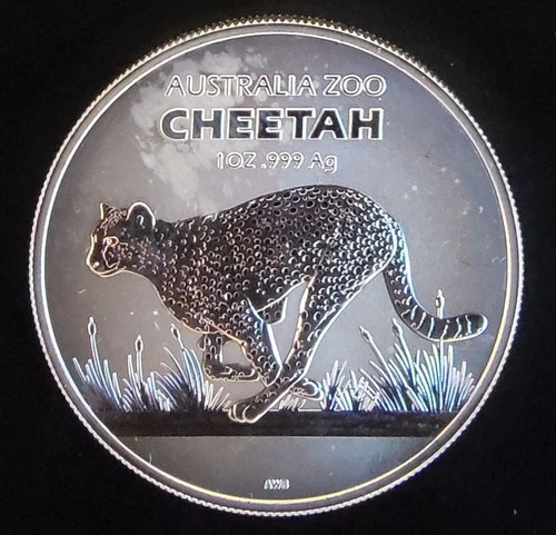2021 Cheetah Australia Zoo Perth Mint Toned Rare  Bullion-0.999 Silver 1 Oz Coin