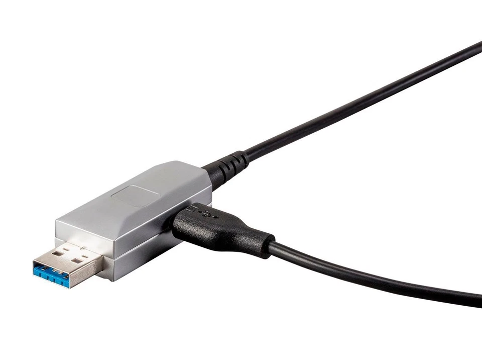 USB-A to USB-A Female 3.0 Extension Cable - 164.0 Feet - Silver | Fiber Optic - Image 2 of 4