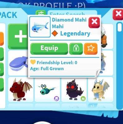 Adopt Me! Legendäres Diamond Mahi Mahi virtuelles Haustier In-Game Item PC