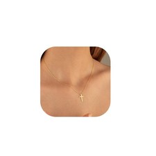 Gold Cross Necklace for Women - 14K Gold Plated Cross Necklace Dainty Gold Cross