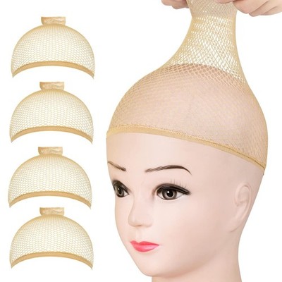 FANDAMEI Wig Caps Net, 4PCS Mesh Net Open End, Light Brown Cap... 