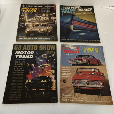 Lot Of 4 Vintage 1960's Motor Trend Magazines