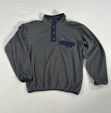 Patagonia Synchilla Youth M 10 Gray Snap-T Fleece Pullover Jacket Winter Cozy