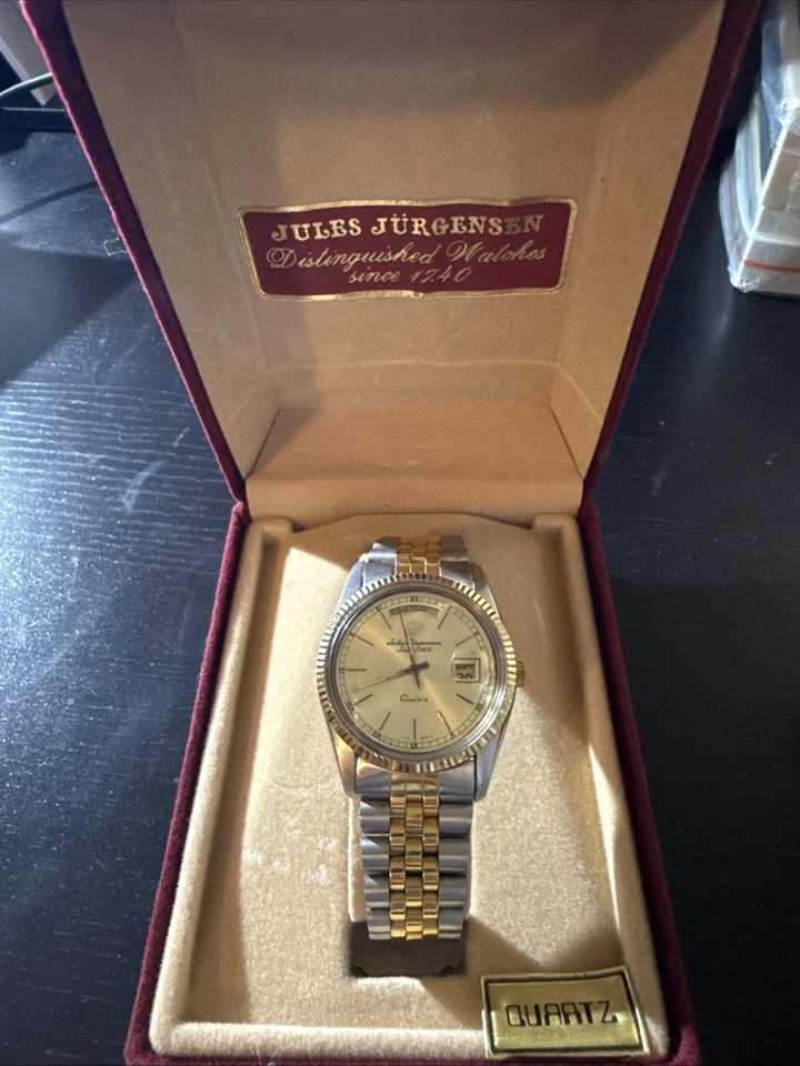 Reloj Presidencial Jules Jurgensen Vintage Dos Tonos Hombre Nuevo En Caja Original Foto 3 de 4