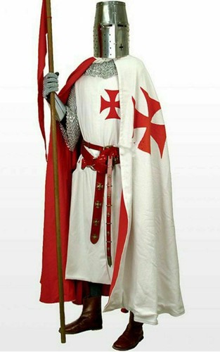 MEDIEVAL RED TEMPLAR Tunic Surcoat Crusader Sleeveless Renaissance LARP - Picture 5 of 6