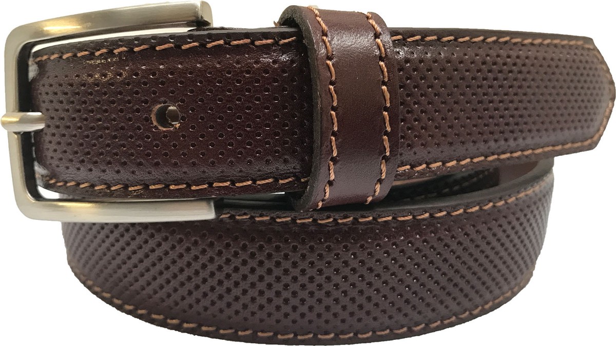 Cintura 035mm Pelle Bombata Con Fibbia Argento Cognac - Foto 12