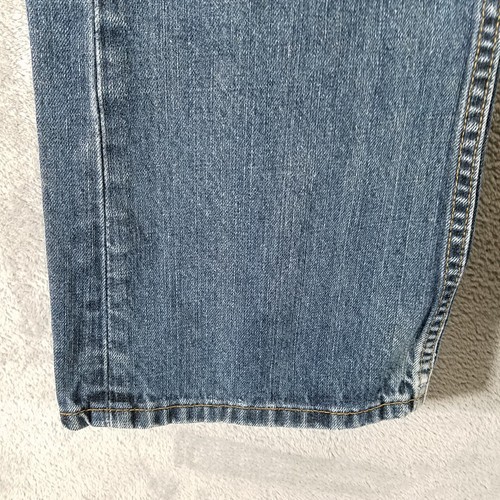 Pantalones de mezclilla Levis 527 para hombre 34x30 azul corte bota vaquero rancho ropa de trabajo desgastados - Imagen 3 de 12