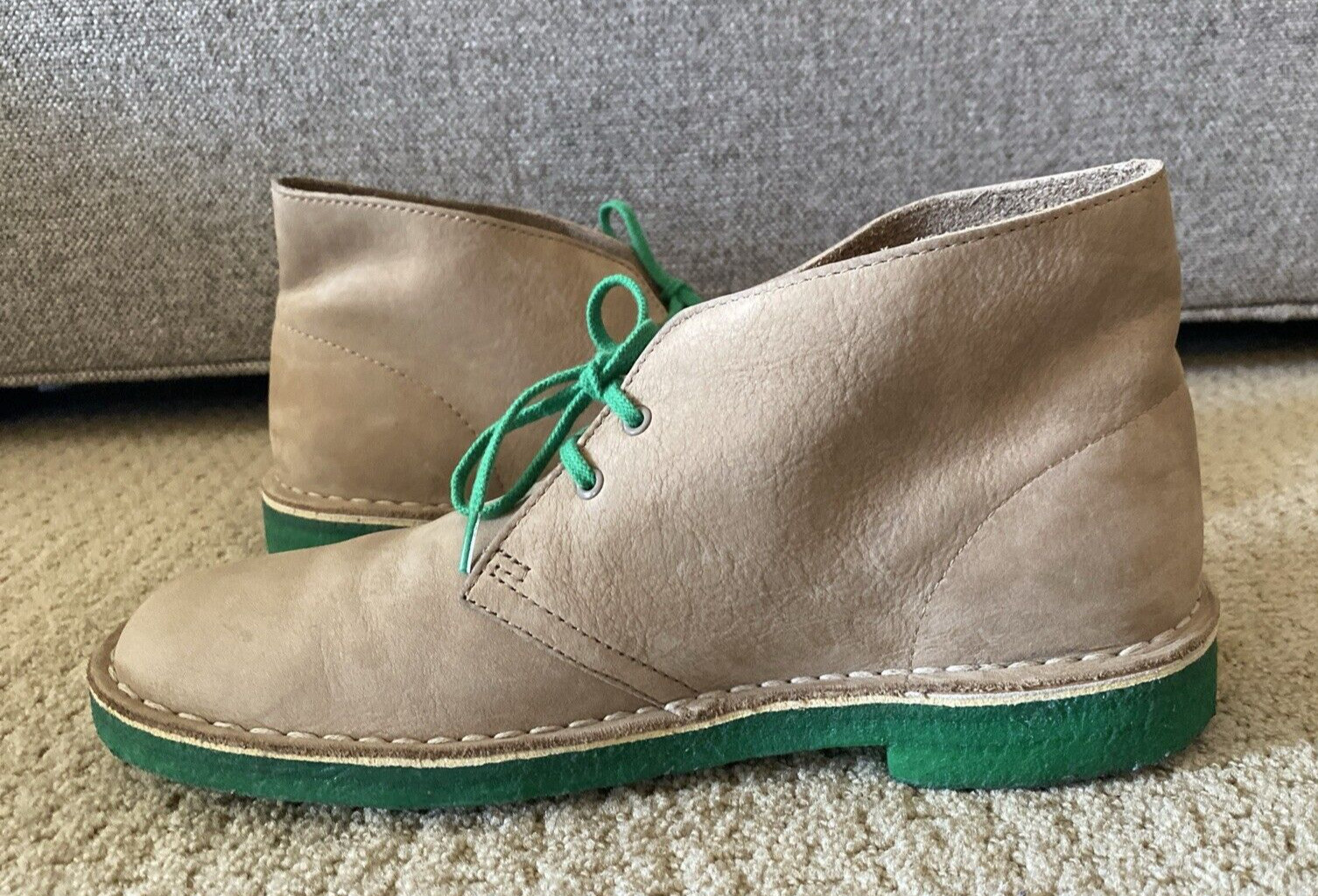 Clarks DESERT Boots SAND COMBI GREEN GB 8.5 US 9 Rare image 3