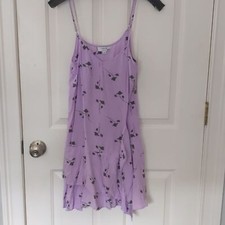 Thakoon SZ 4 Lavender Floral Mini Tiered Hem Fairycore Whimsy Beach Slip Dress