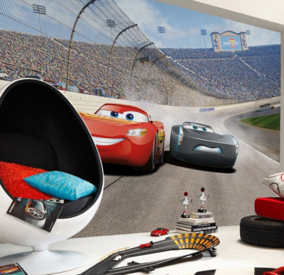 Autos Disney Fototapete Lightning Mcqueen 368x265 CM Jungen Schlafzimmer Dekor