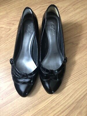 Ladies M And S Footglove Black Patent Shoes Size UK 7 | eBay