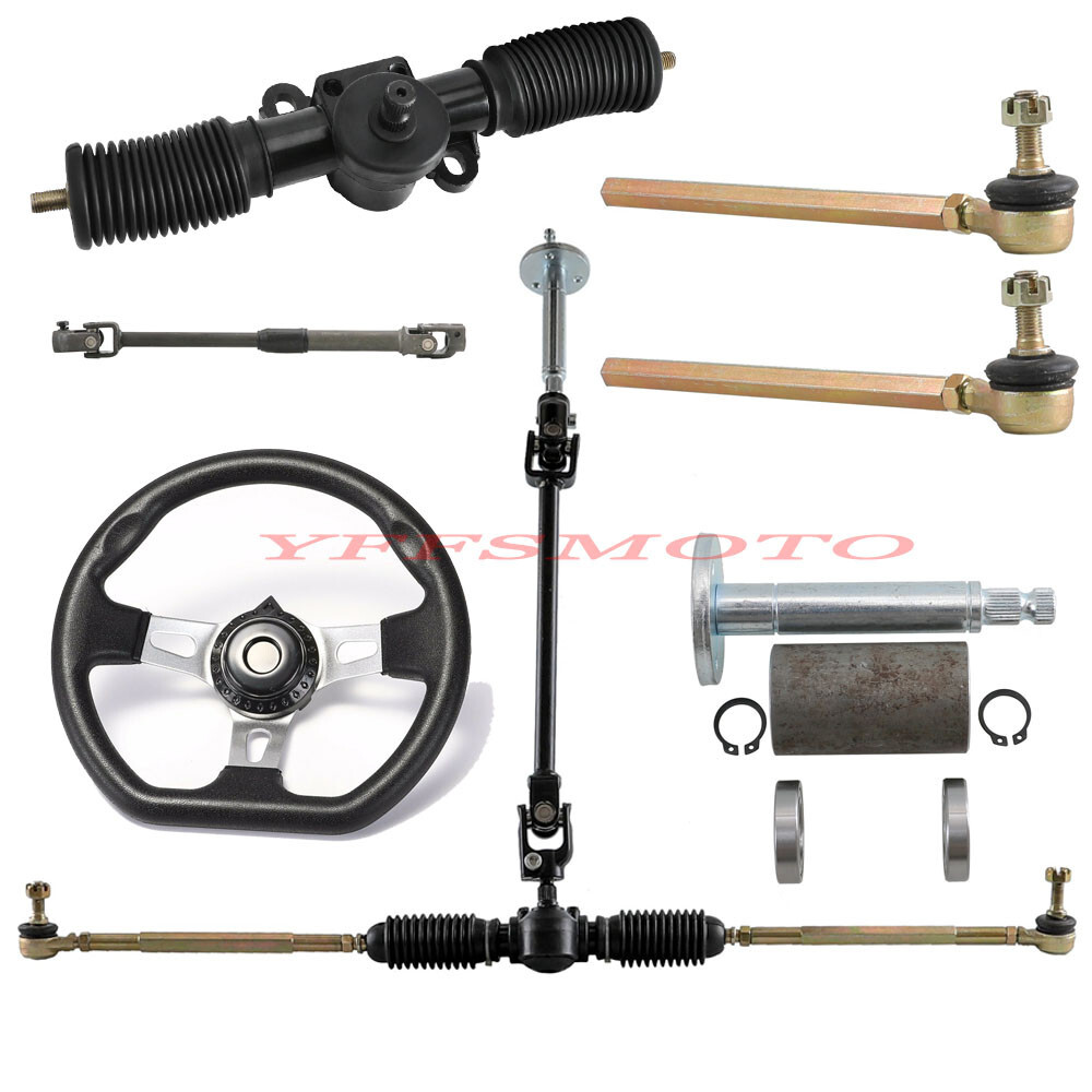 アクセサリー pyon Go Kart Golf Steering Wheel Gear Shaft Rack Pinion Tie Rod Kits
