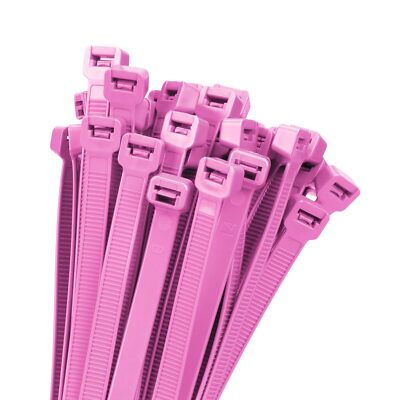 Armpow 18 inch Pink Zip Ties Heavy Duty 100 PACK 200 LBS