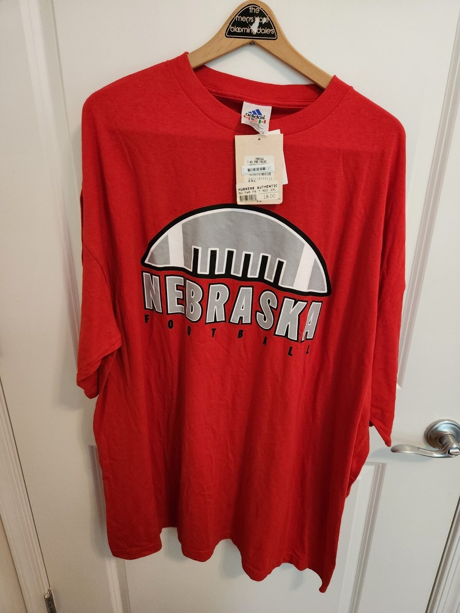 Vintage Adidas Men's Red Shirt Size XXL Nebraska Football Made in - Main Image