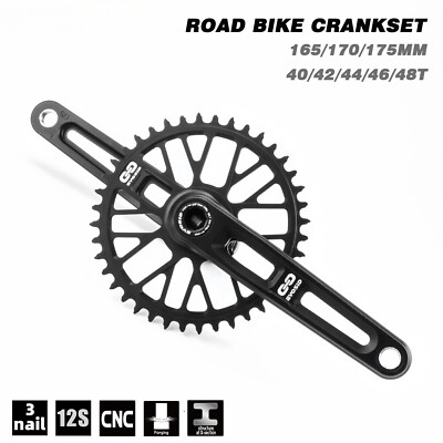 165/170/175mm Gravel Rennrad Kurbelgarnitur 40 42 44 46T Hollow Tech Kettenblatt