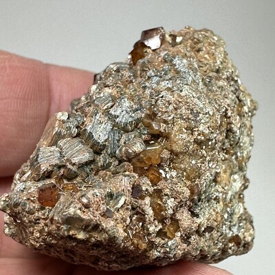 Hessonite Garnet With Clinochlore Crystals On Matrix Val D Aosta Italy 64g