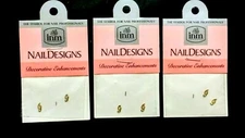 3 X INM 10K GOLD NAIL CHARM LETTER ( g )
