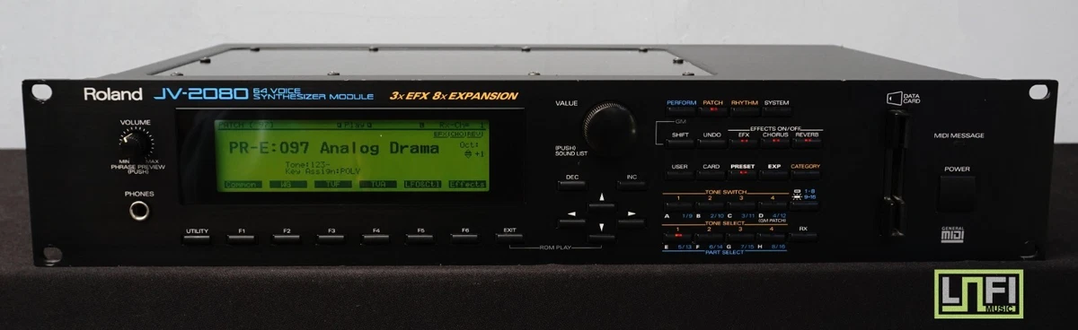 Roland JV-2080 Synthesiser Expandable Rack Mount MIDI Sound Module - 100-240V