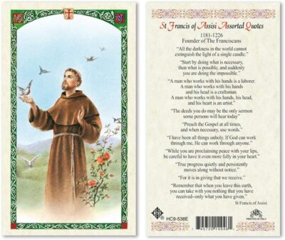 Saint St Francis of Assisi Laminated Prayer Cards - Pack of 25 | eBay