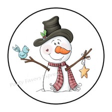 SNOWMAN CHRISTMAS ENVELOPE SEALS LABELS STICKERS PARTY FAVORS