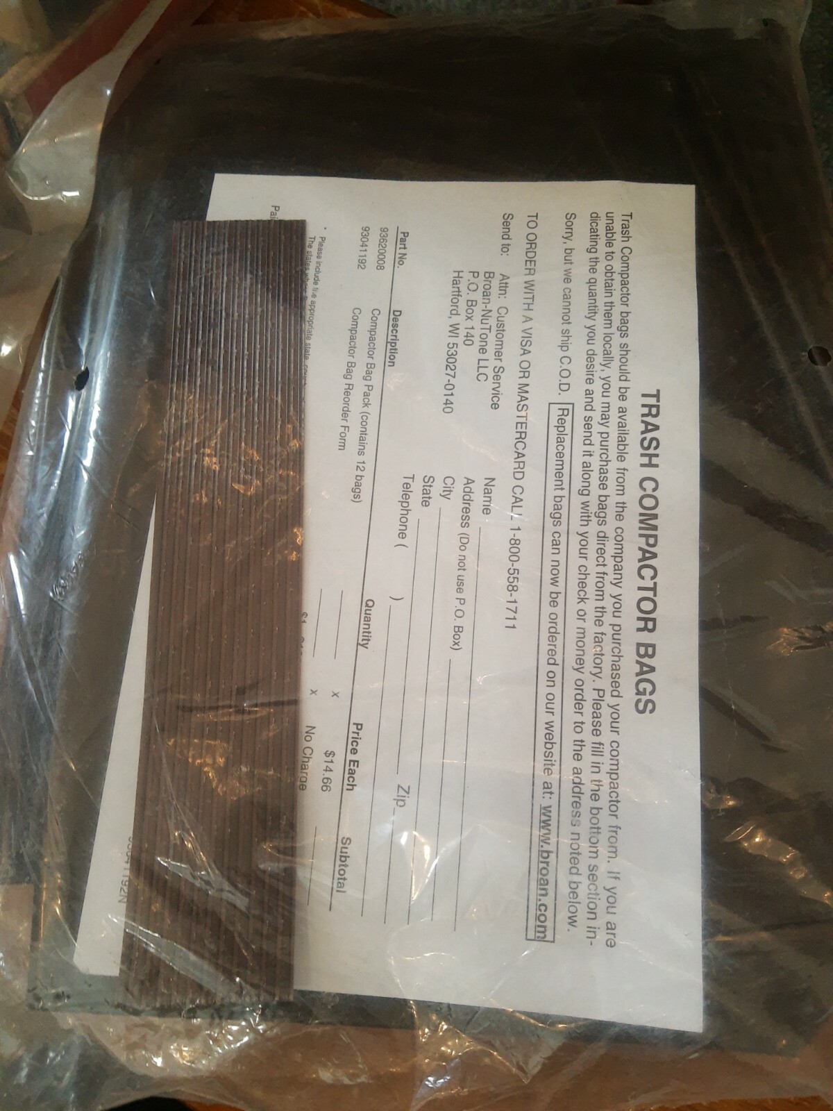 Major Appliances 12 Bags 12Pack Broan 93620008 S93620008 12 Inch