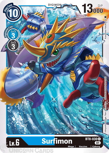 BT8-030 Surfimon Common Mint Digimon Card