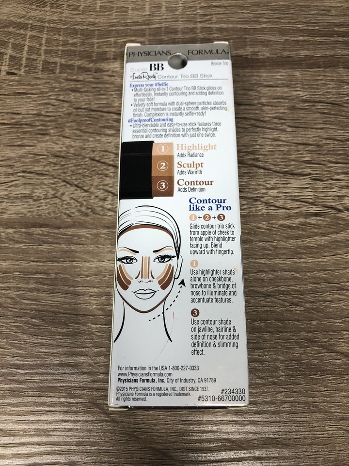 Physicians Formula Super BB Insta Ready Contour Stick 6670 Bronze Trio