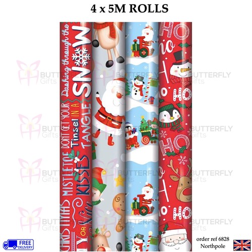 CHRISTMAS GIFT WRAP PAPER ROLLS FROZEN DISNEY SANTA REINDEER SNOWMAN - Picture 9 of 25