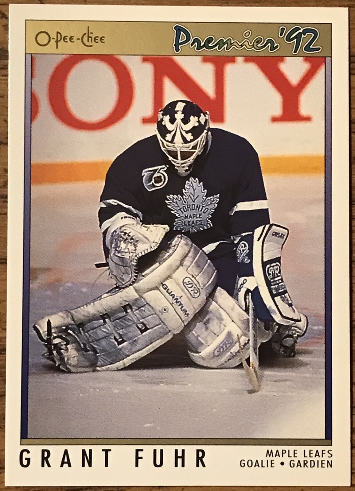 Grant Fuhr 1991-92 O-Pee-Chee Premier Card #100 Maple Leafs NHL HOF Free Ship