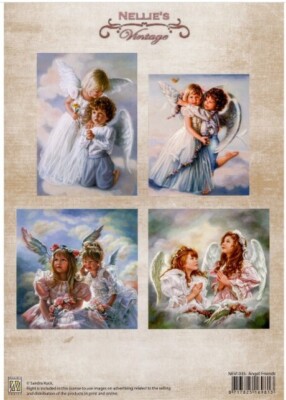 Karten-Aufleger - Nellies Vintage - Angel Friends / Engel / Kinder - NEVI035