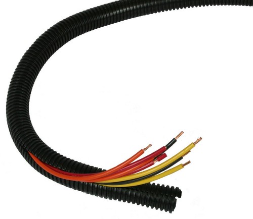 1" Conduit Tubing Split Wire Loom Black Color Sleeve 55 Feet Dispenser Home/Car - Picture 4 of 16