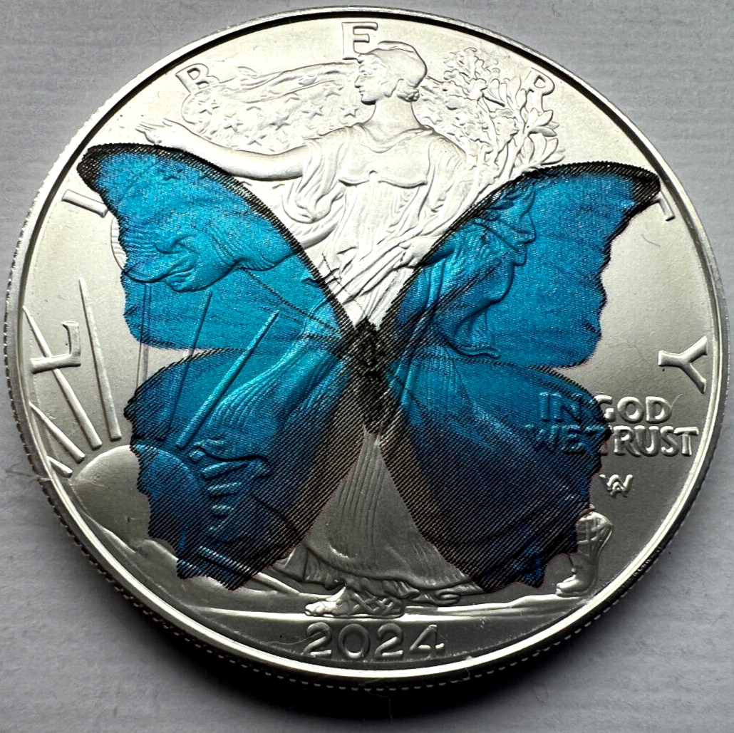Blue Morpho Butterfly - Rare American Silver Eagle 1oz .999 Silver Dollar  Coin | eBay