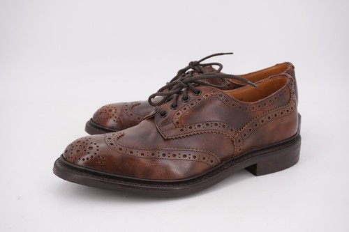 $598 | TRICKERS UK 7.5 US 8.5 BOURTON WING TIP BROGUE BROWN MUSEO DAINITE - Imagen 9 de 11