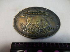 1997 Running Strong For American Indian Youth Buffalo Brass Belt Buckle