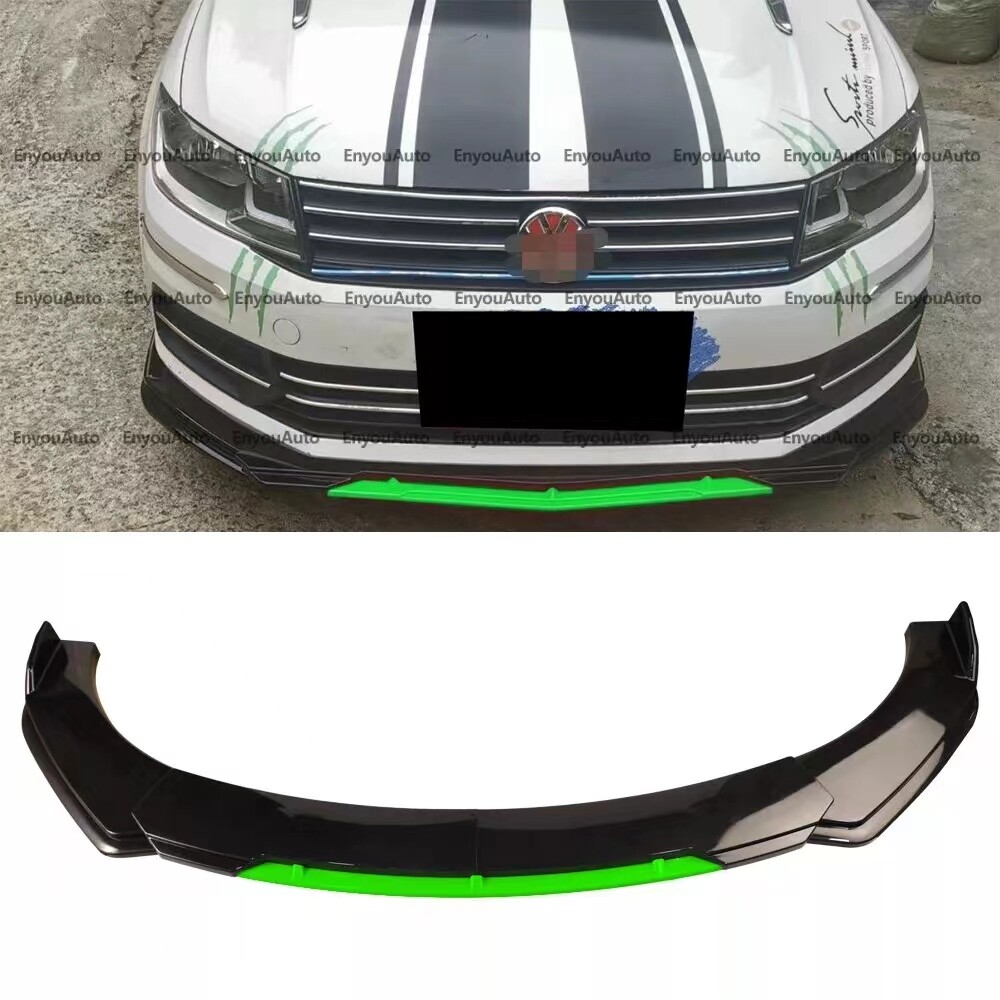 Universal Gloss Black Green Front Bumper Lip Spoiler Splitter for Volkswagen CC