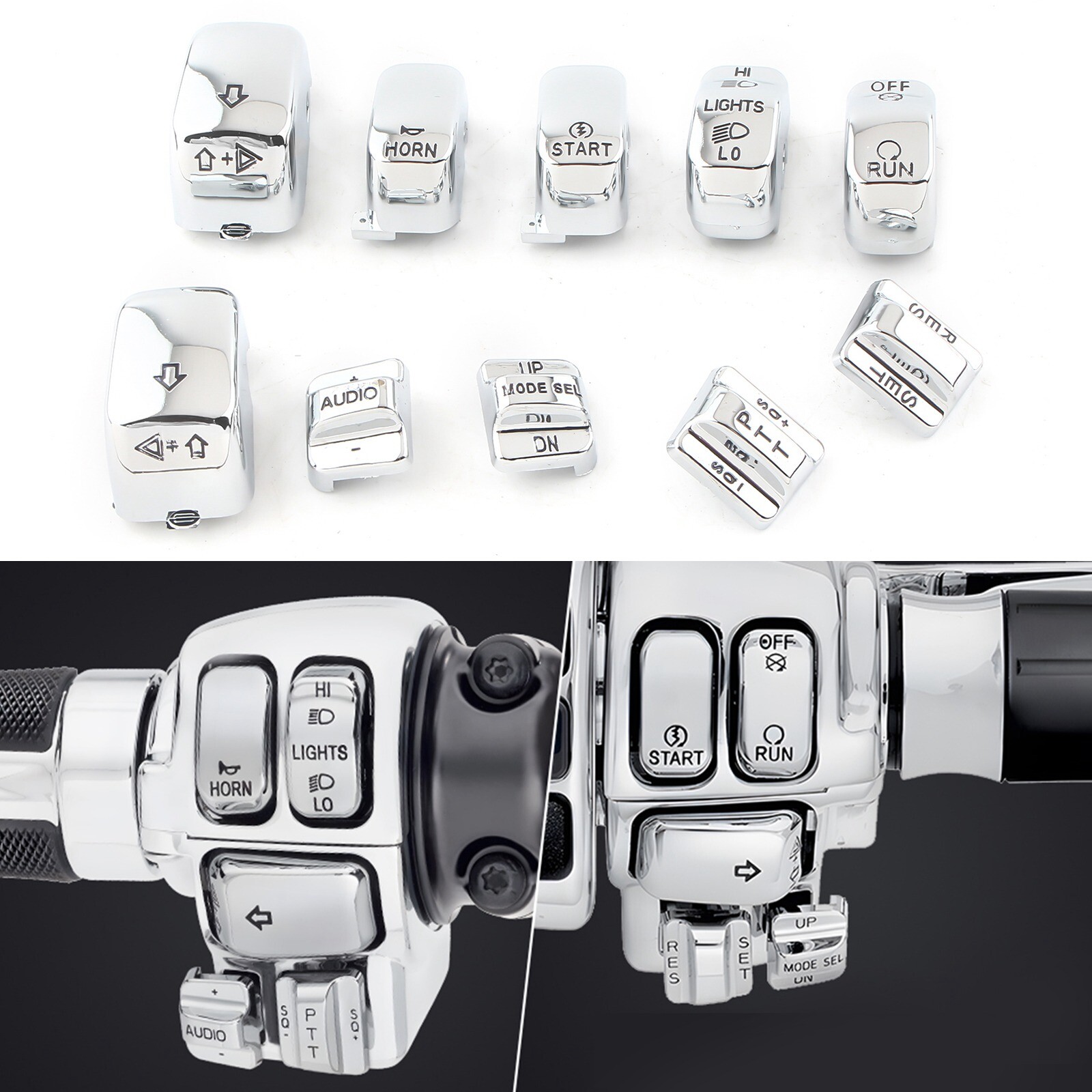 Hand Control Switch Cover Housing Button Cap Set For Harley Touring 96 ...