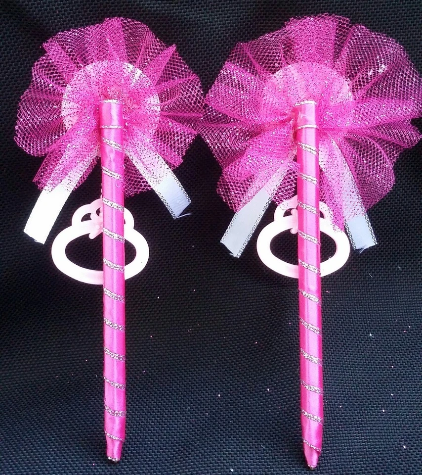 IT'S A GIRL, bolígrafos de anuncio de favores de baby shower, 12 bolígrafos hechos a mano, rosa/blanco Foto 4 de 4