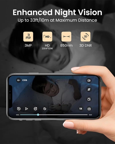 ZOSI Wifi Security Camera CCTV 2.4/5Ghz 2K 3MP 360° Wireless PT Baby Monitor - Picture 4 of 9