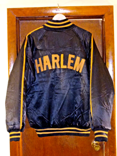 VNTG.90s HARLEM REVERSIBLE BOMBER JACKET BLACK & TAN-RIBBED KNIT - SIZE L - NOS - Picture 23 of 24