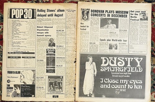 MELODY MAKER HENDRIX CREAM BREAKUP July 1968 MAYALL TYA Jeff Beck Jethro Tull - Picture 10 of 10