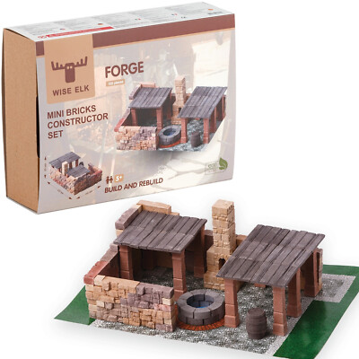 Medieval Forge Mini Brick Construction Set, Building Kit by Wise Elk