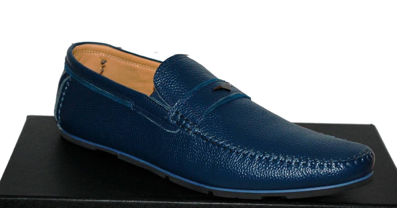 Мужские мокасины Zanzara из мягкой кожи синего цвета, размер Sz 12, НОВЫЕ