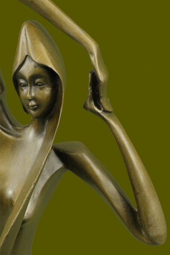 Statua scultura femminile donna nuda, bronzo astratto 18" - Foto 9 di 10