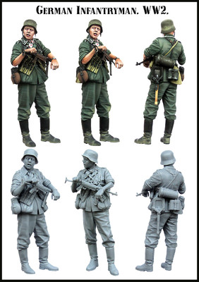 1:35 FIGURINE en résine soldat allemand ww2 non peinte EUR 21,99 - FR