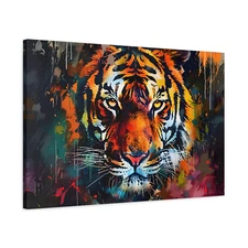 Tiger Head Canvas Poster Wall Art Pop Art Print, Pop Culture Wall Art Framed 23