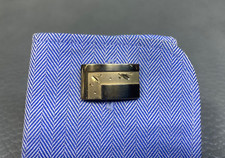 Vintage Arched Smooth and Brushed Finish Yellow Gold Plated Cuff Links