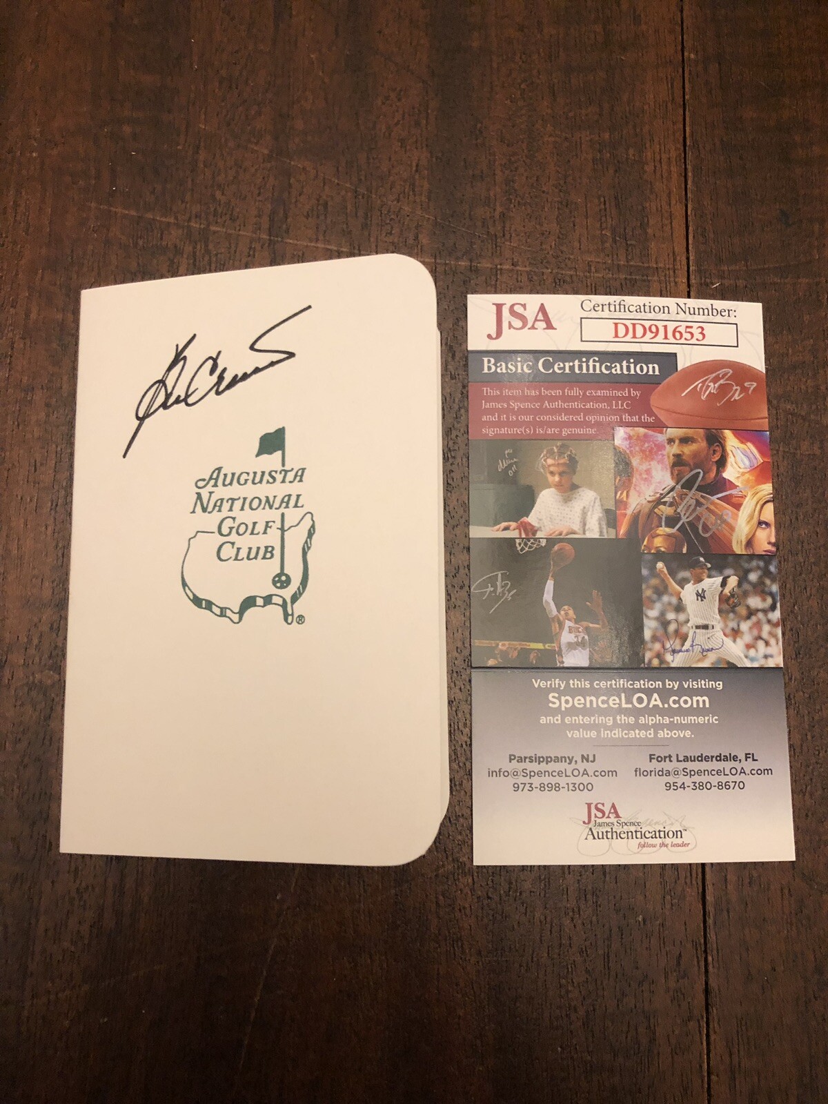Ben Crenshaw Autographed Signed MASTERS GOLF Score Card RARE HALL OF FAME JSA 