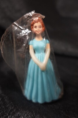 Debutante - lady in formal dress 3" cake topper / vintage / blue dress /  NEW | eBay