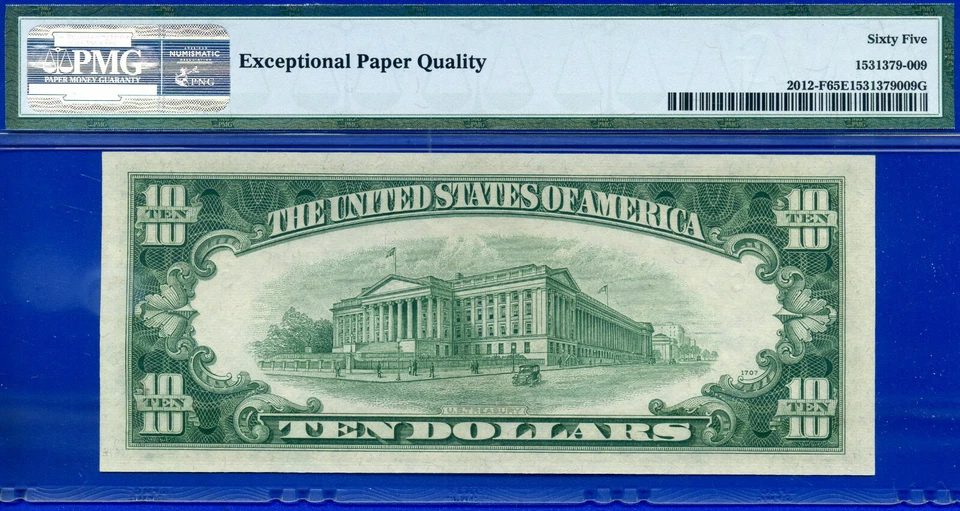1950C $10 Federal Reserve Note PMG 65EPQ top pop 1/0 finest FC Block Fr 2012-F - Image 3 of 3